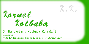 kornel kolbaba business card